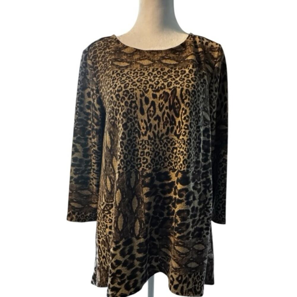 Rebecca Malone Women’s Leopard Print Women's Top Sz S